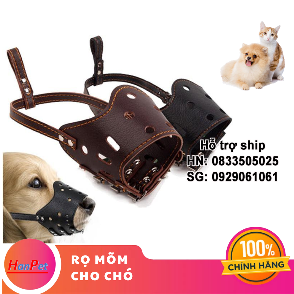 Hanpet - SP1177 – Rọ mõm cho chó - Rọ mõm da chống sủa (size xs chó 3- 7kg) ( 4711841)- HP10868TC