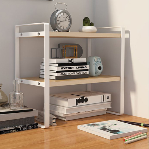 Kệ sách kệ trang trí để bàn mini chân sắt mặt gỗ