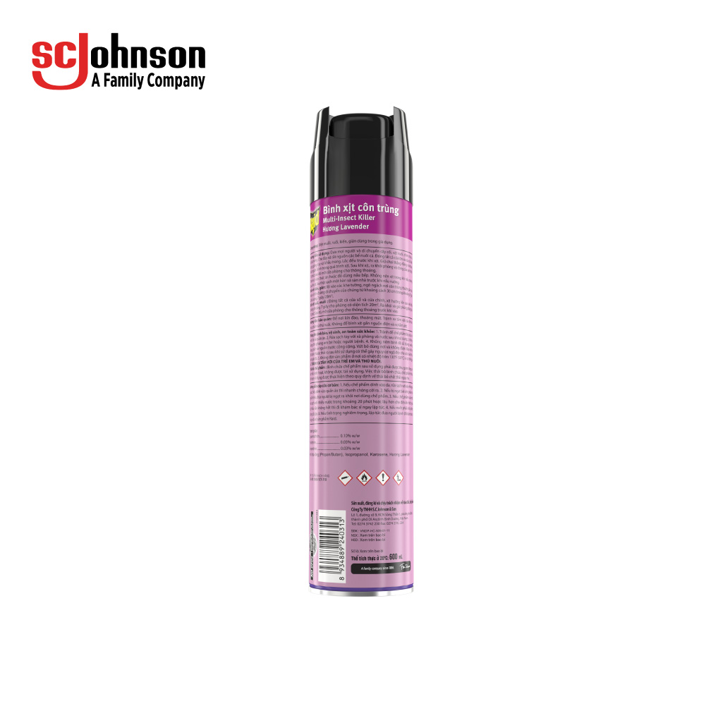 RAID Bình xịt côn trùng Hương Lavender 600ml