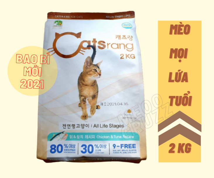 Catsrang 2Kg - Thức ăn/Hạt Cho Mèo Từ 3 Tháng Tuổi (Cam kết chính Hãng)
