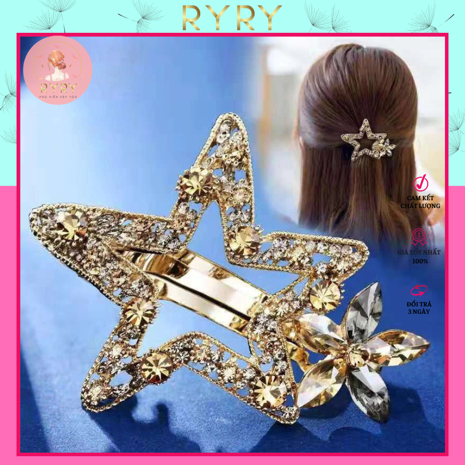Kẹp Tóc Đính Đá Xinh Xắn Phong Cách Hàn Quốc Cho Nữ
