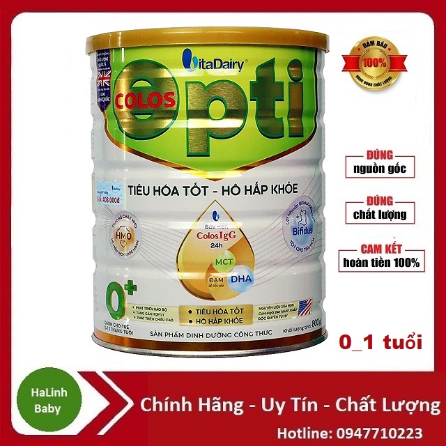 Sữa bột COLOS OPTI số 0+ 800g (Date 2026 )