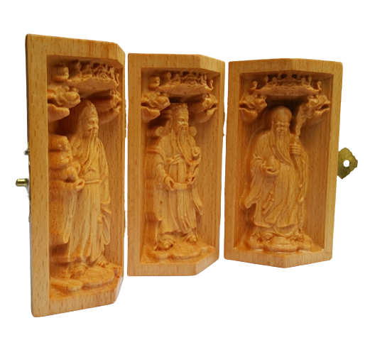 HỘP TƯỢNG GỖ TAM ĐA - PHÚC LỘC THỌ
