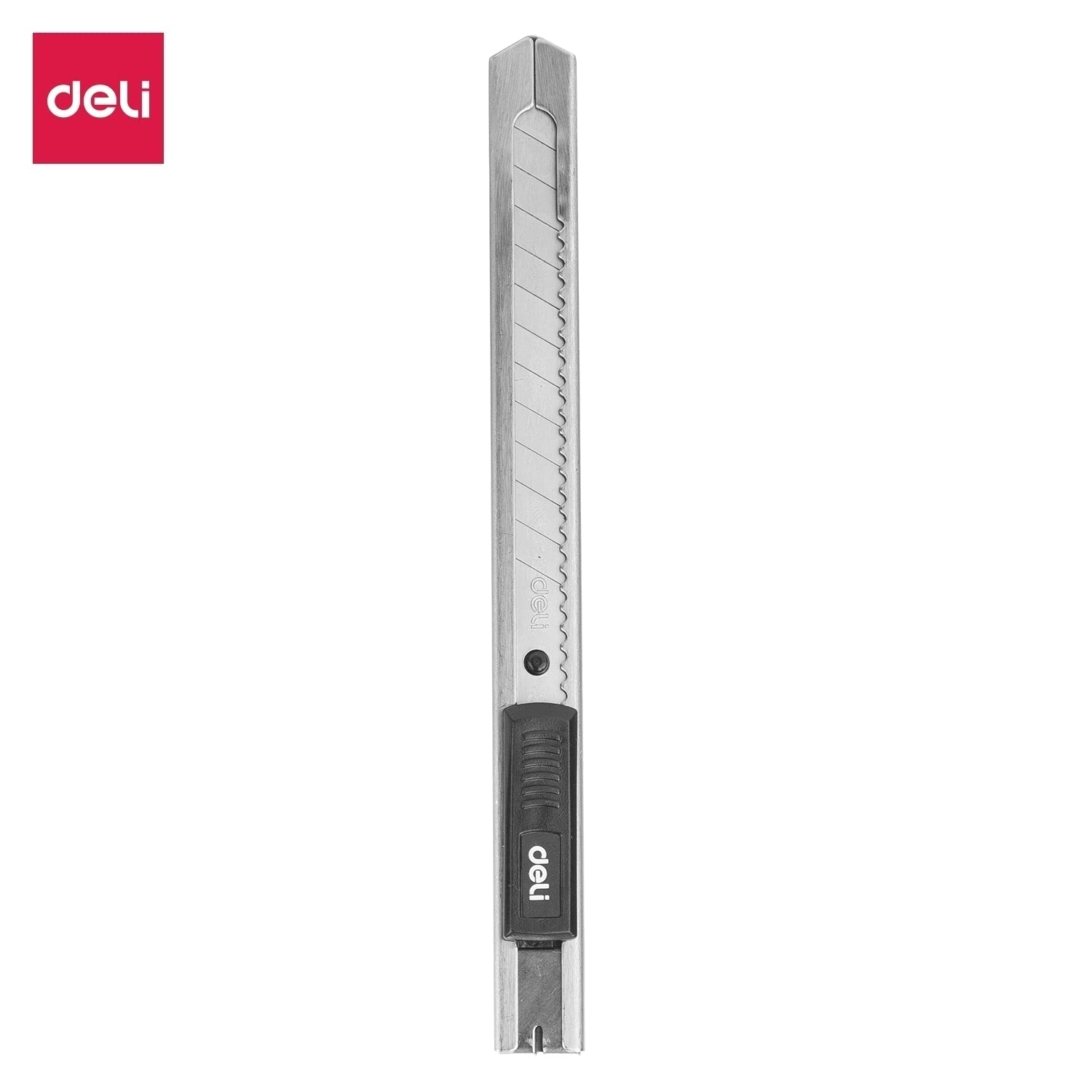 Dao rọc giấy Deli cao cấp lưỡi thép không gỉ SK5 kèm 13 lưỡi dao - Dao rọc mini bỏ túi kim loại tiện lợi văn phòng học sinh - 2508