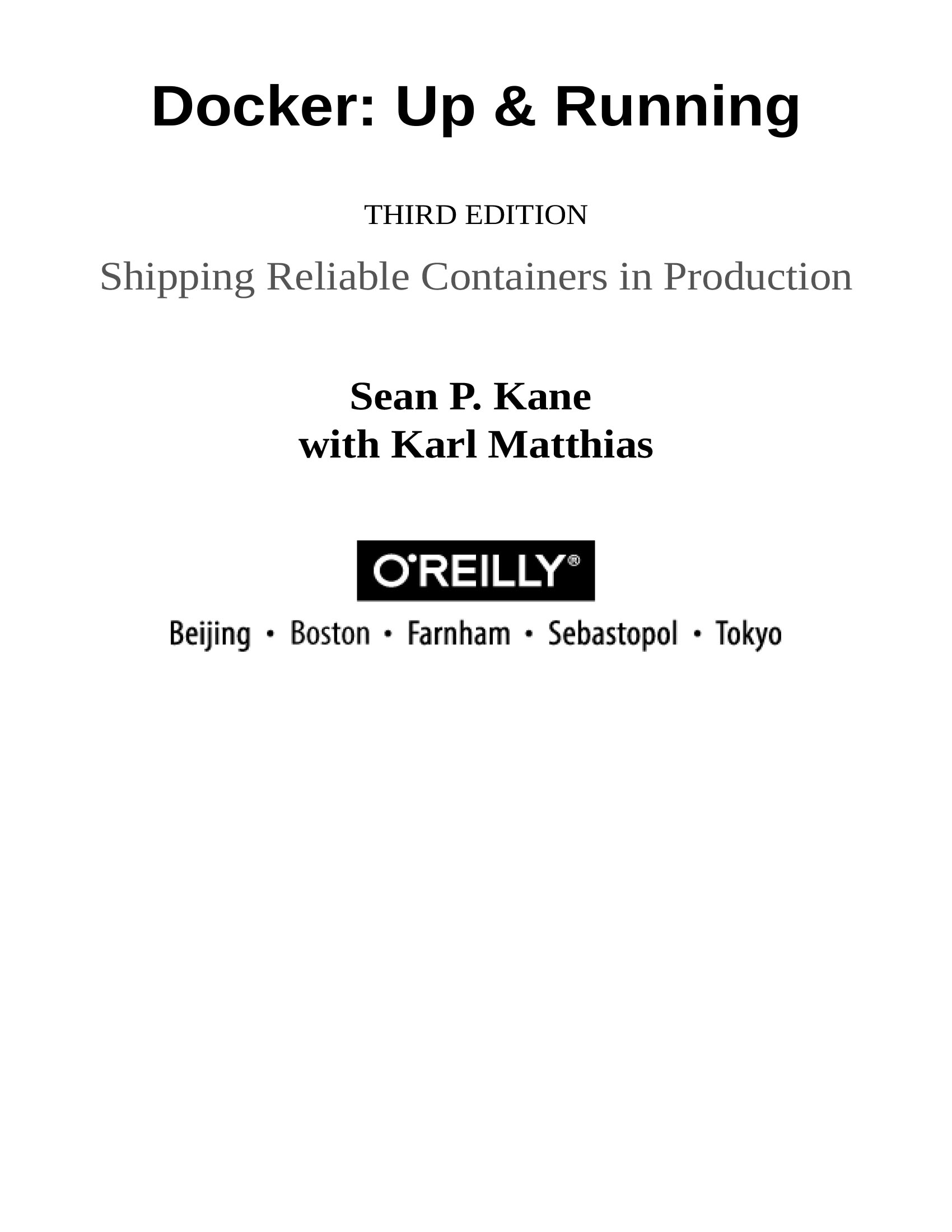 Docker Up Running, 3rd Edition