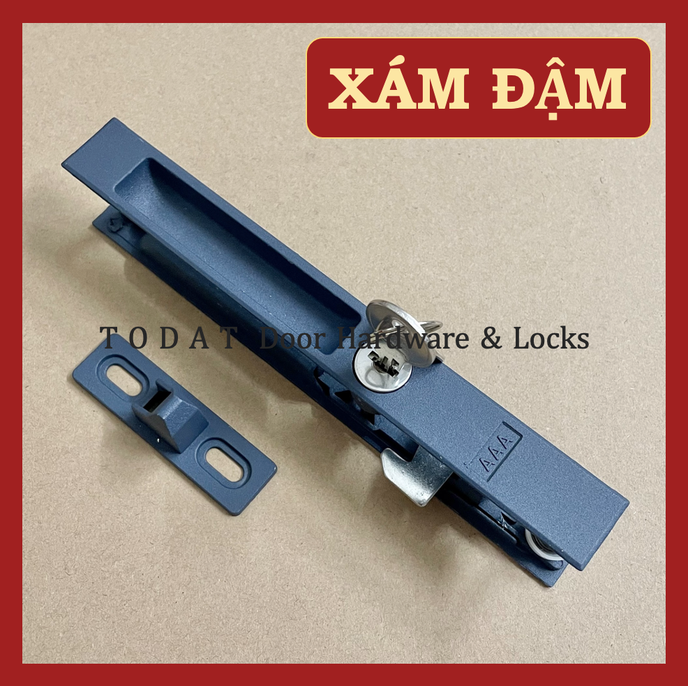 [AAA] Khoá Lùa cửa nhôm tay âm liền (Trắng sữa, Xám đậm, Bạc)