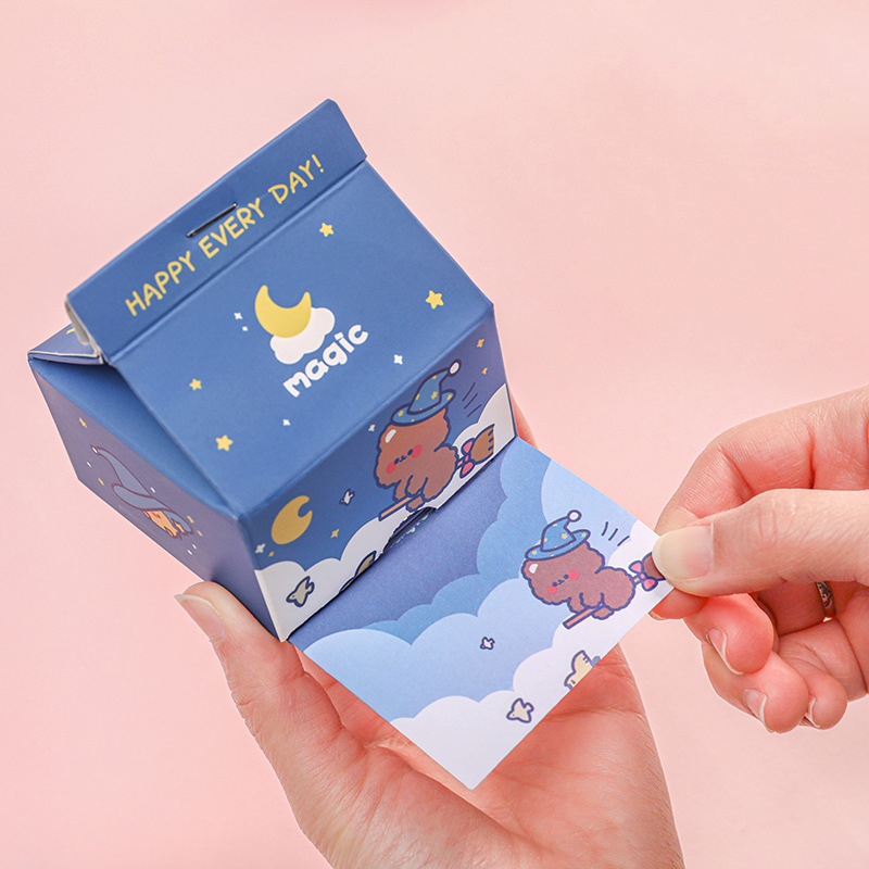 giấy note ghi chú hình hộp sữa dễ thương