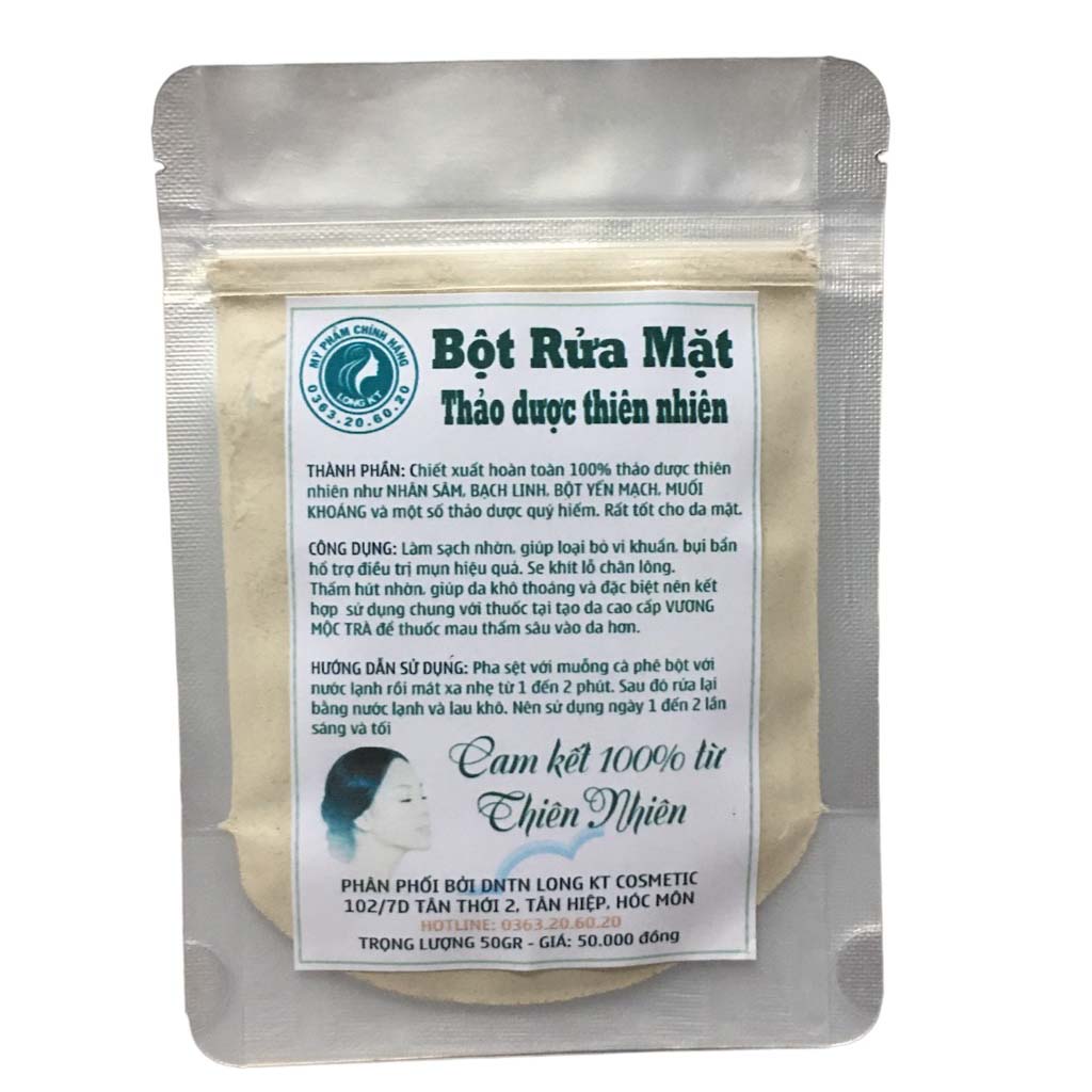 Bột rửa mặt thiên nhiên sạch nhờn 50gr - sạch mụn