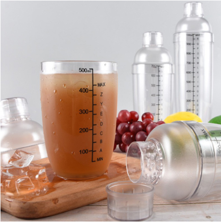 Bình lắc (Shaker) pha chế nhựa 530mL pha trà, trà sữa,cocktail