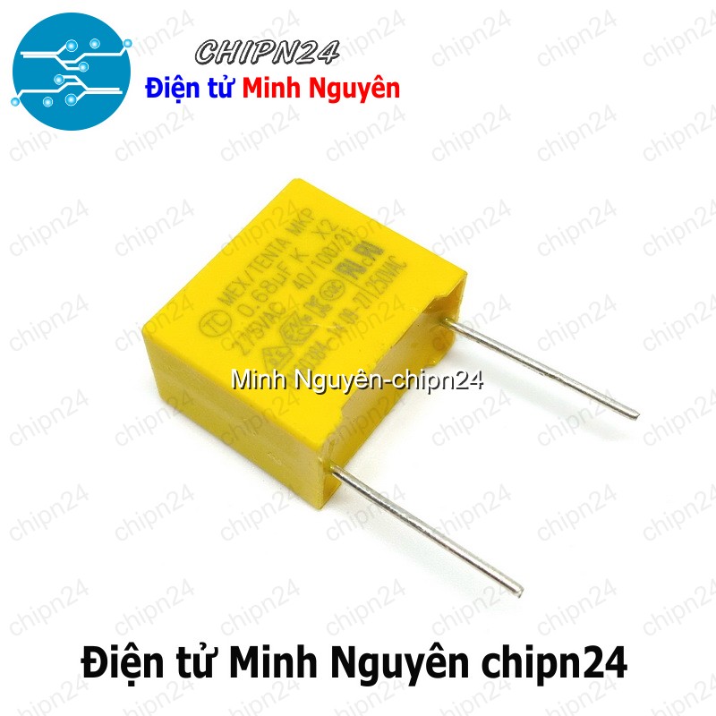 [5 con] (F238) Tụ hộp 684 275VAC 15mm (0.68uF MEX/TENDA MKP K X2 40/100/21) - HH005320