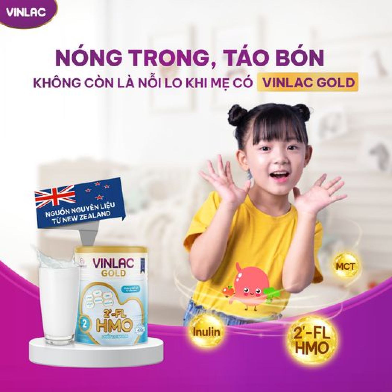 Sữa bột Vinlac Gold dành cho bé tăng cân