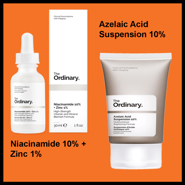 Combo The Ordinary Niacinamide 10% + Zinc 1%, The Ordinary Azelaic Acid Suspension 10% 30ml nhập khẩu