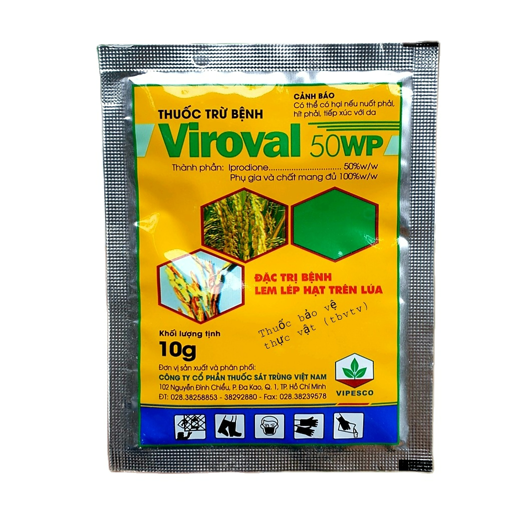 Trừ các loại nấm bệnh cây trồng.. Thuốc trừ bệnh Viroval 50WP