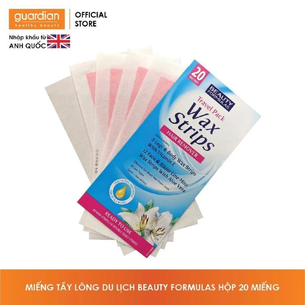 Miếng tẩy lông du lịch Beauty Formulas 20 miếng
