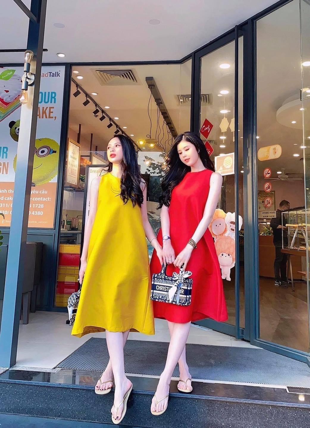 Váy Suông - Đầm Suông V05 Lụa Yếm Dáng A Sang Chảnh