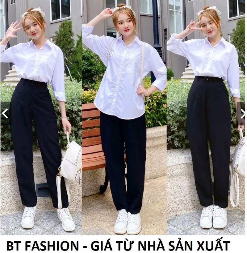 Quần Tây Nữ  Baggy Công Sở Vải Tuyết Mưa Dày Đẹp - BT Fashion (QT01-Ống Nhỏ)