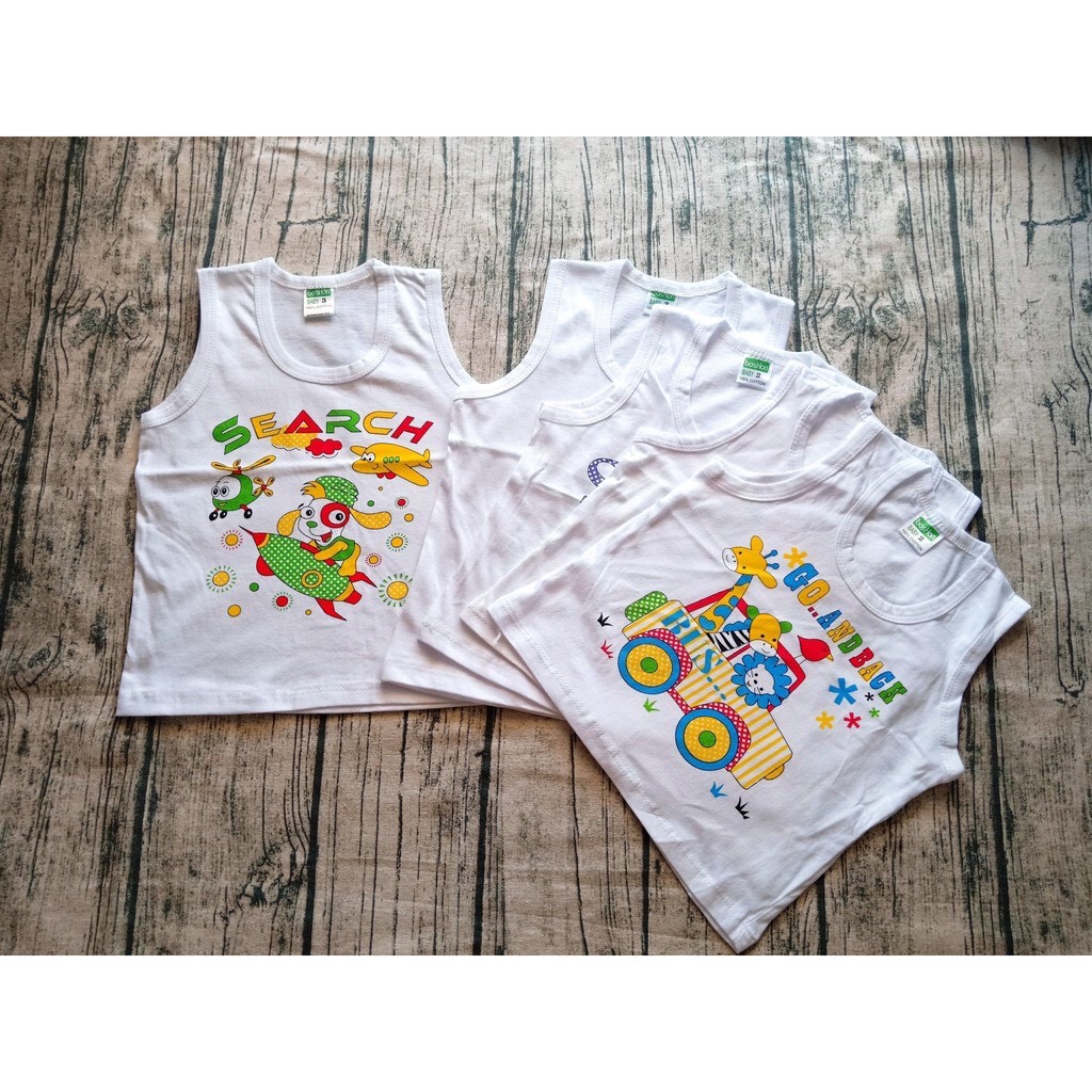 Set 5 Áo thun ba lỗ trắng cho bé