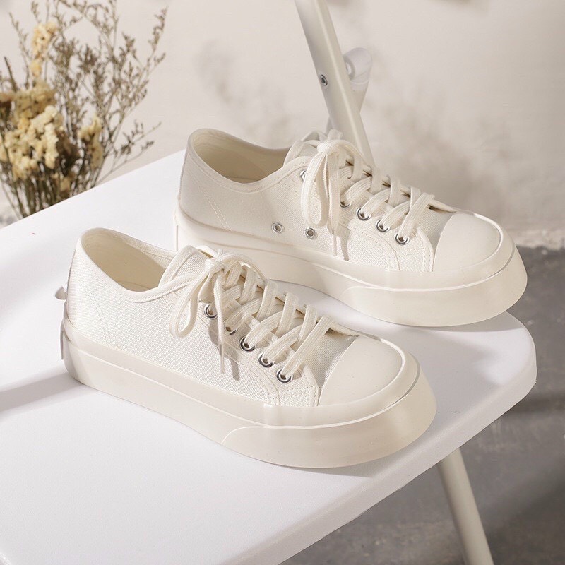 Giày nữ sneaker vải sần mềm đế thiết kế tràn viền kiểu dáng đơn giản