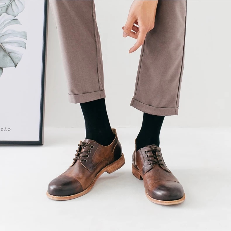 Set 5 đôi tất đen cổ cao nam công sở