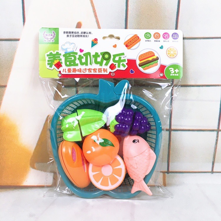 Vỉ đồ chơi trái cây cắt đôi, chơi đồ hàng cho bé