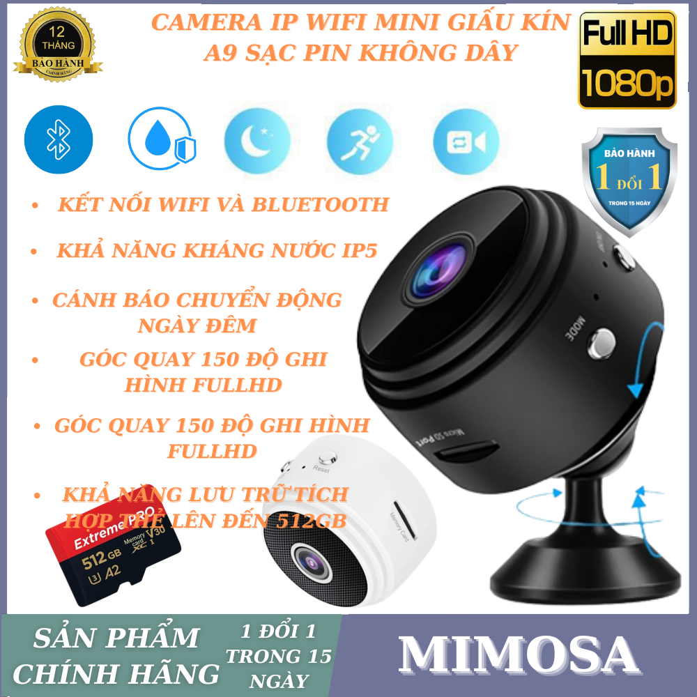 cammera mini giấu kín Camera Mini Wifi Siêu Nhỏ W8 FullHD 720P Giám Sát