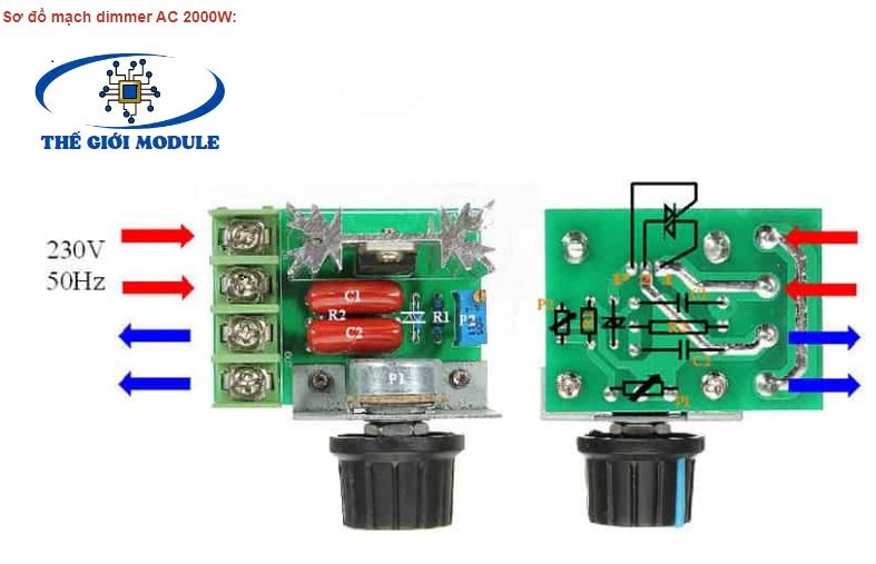 Module dimmer AC 220V 2000W