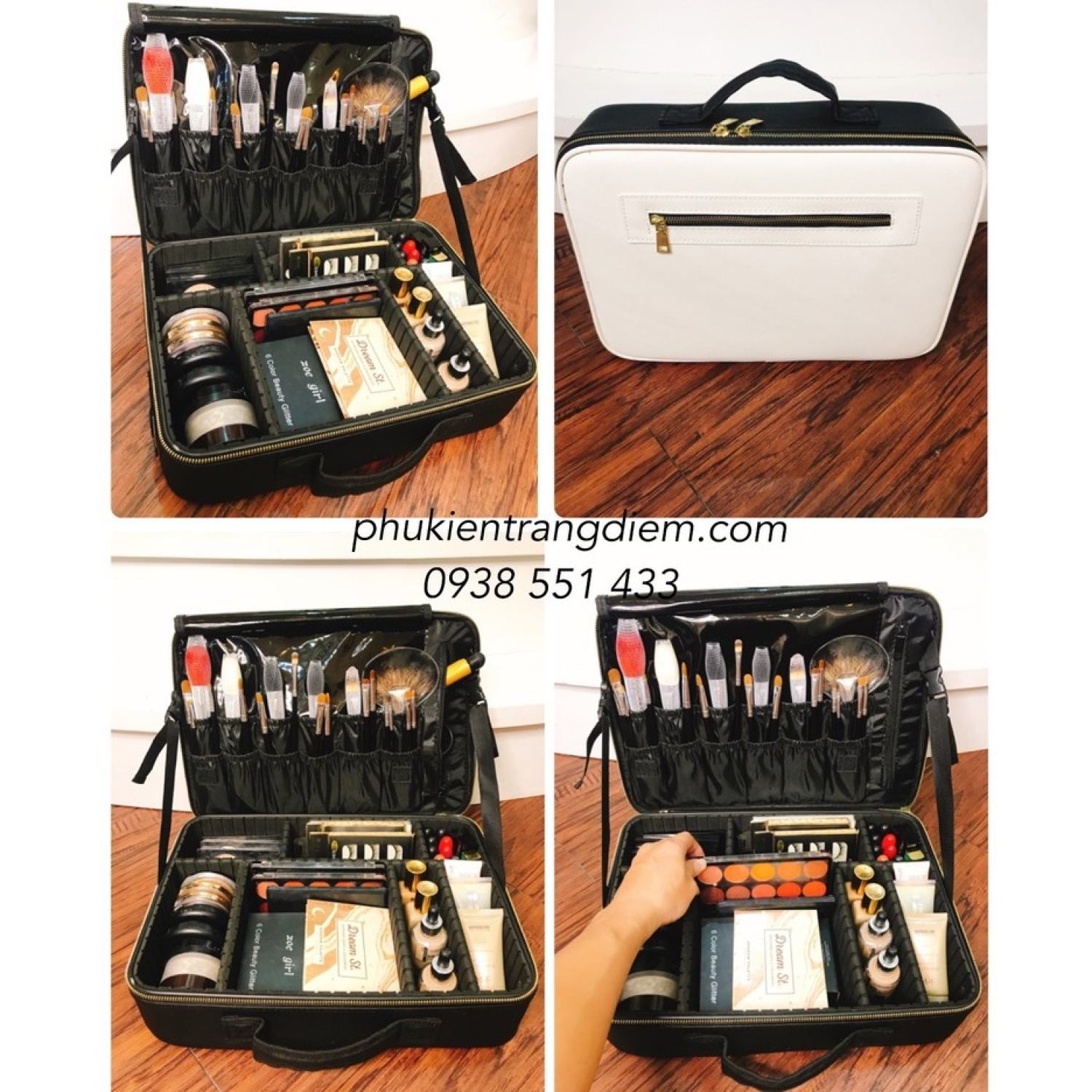 3 colors mini cosmetic bag with strap