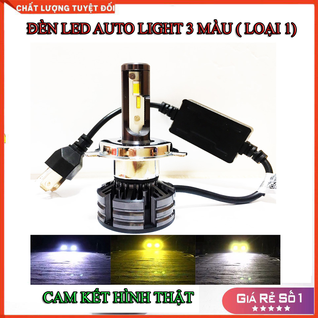 Chân h4 - led 3 colors - 01 bóng đèn led xe t6 có clip test độ sáng t6 - giá 1 bóng