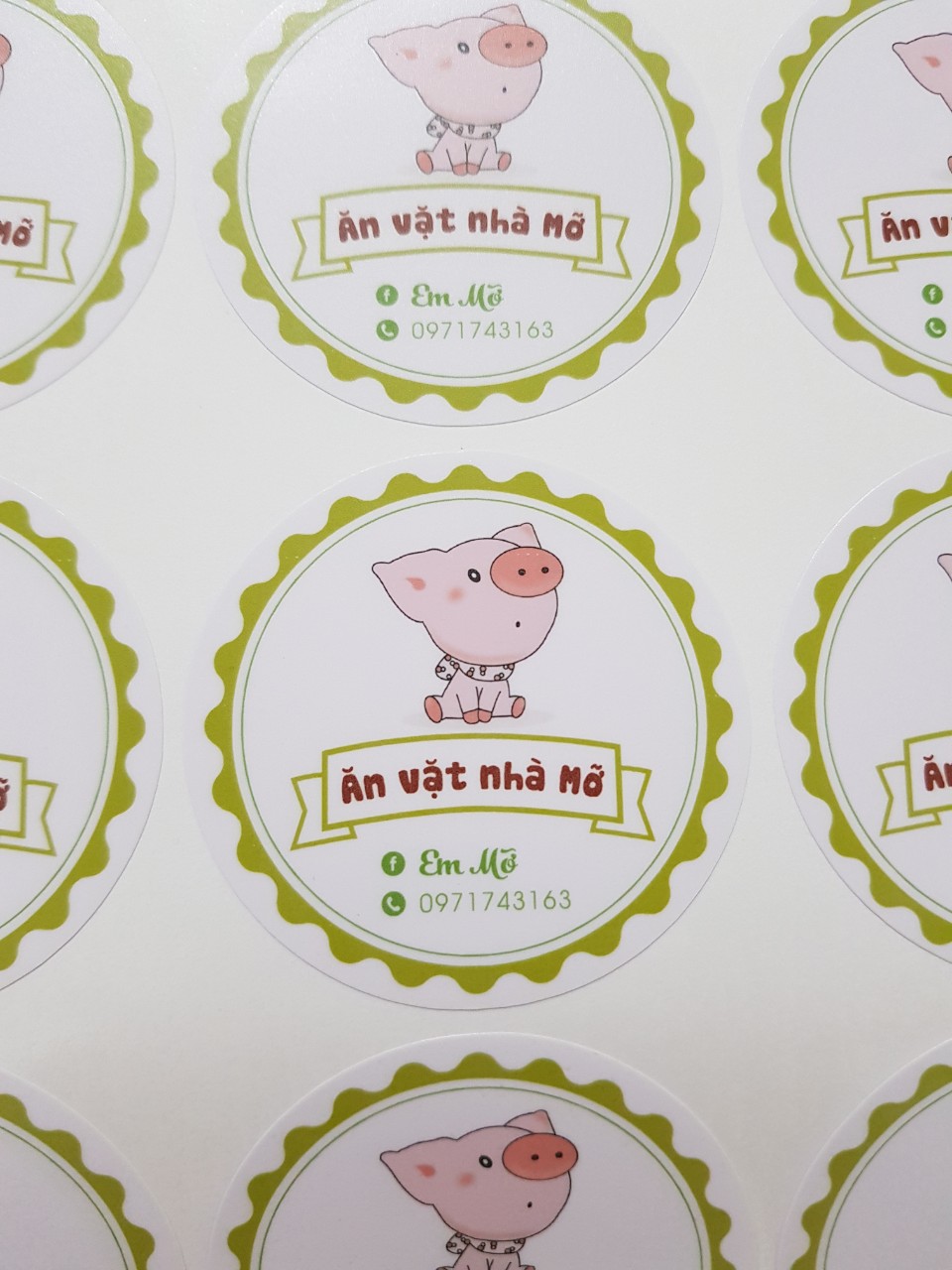 200 tem nhãn decal giấy 5cm tròn