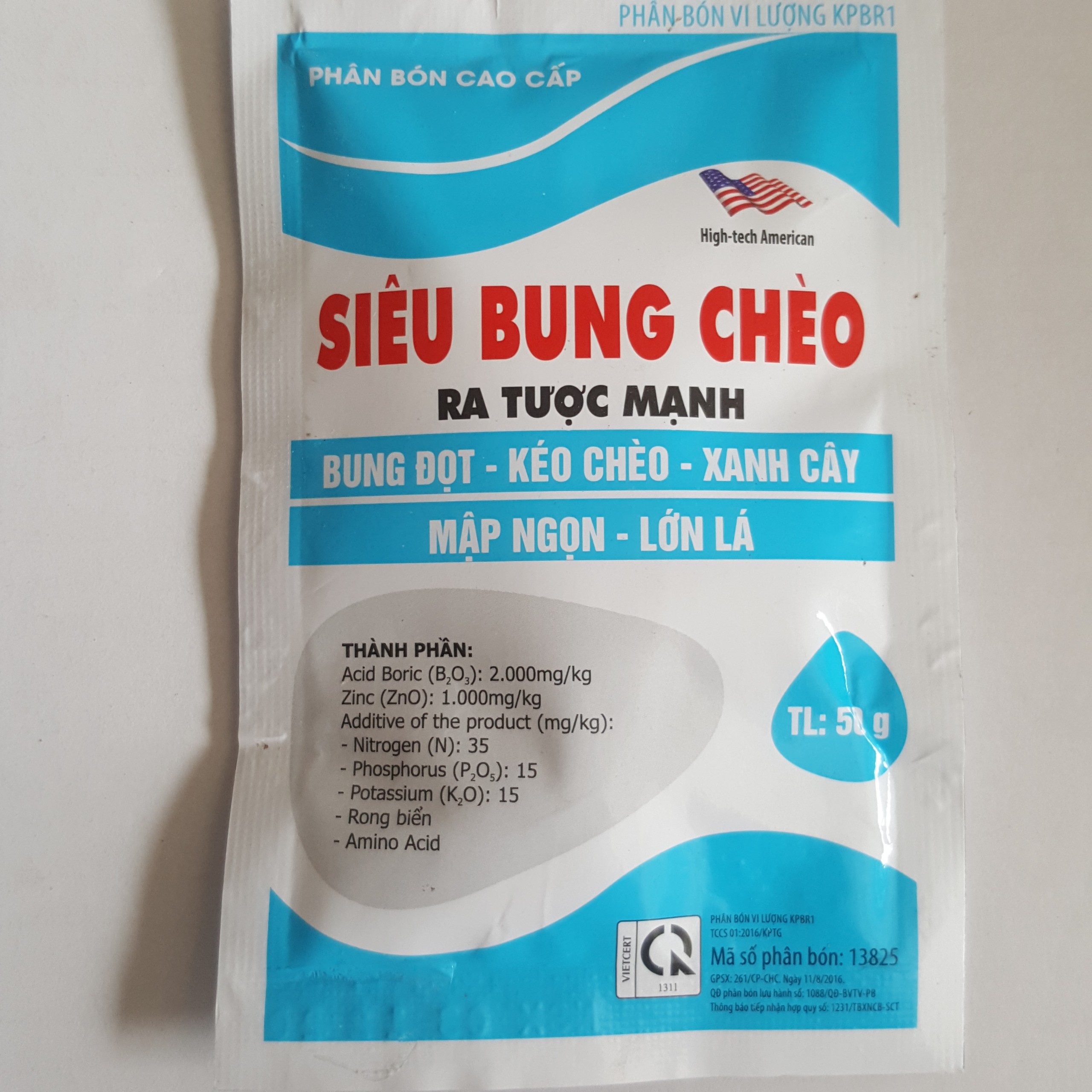 5 gói phân bón Siêu bung chèo - Ra tược mạnh - 50gr