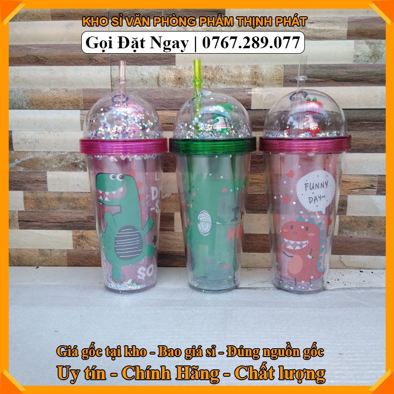 [HCM]BÌNH ĐỰNG NƯỚC KHỦNG LONG 3D CUTE 500ML