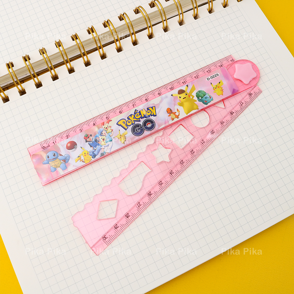 Thước kẻ gập đôi dài 30cm pikachu pokemon dễ thương cute pk0034
