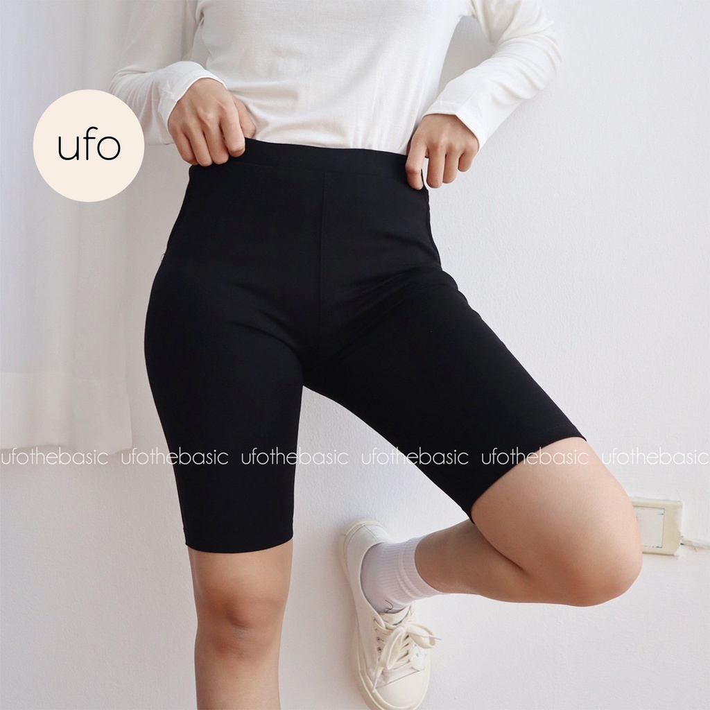 [Nhập LAZLOOK99 GIẢM 100K/500K] Quần legging lửng biker lưng thun - vải thun cao cấp - ufothebasic