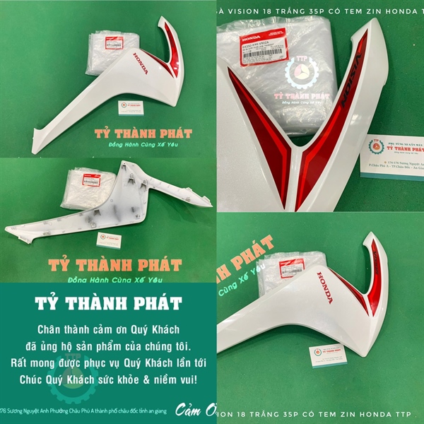 Tem B cánh bửng Vision 18 xe Trắng Phải (Miếng)