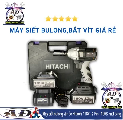 Máy siết bulong vặn ốc Hitachi 118V - 2 Pin - 100% ruột đồng