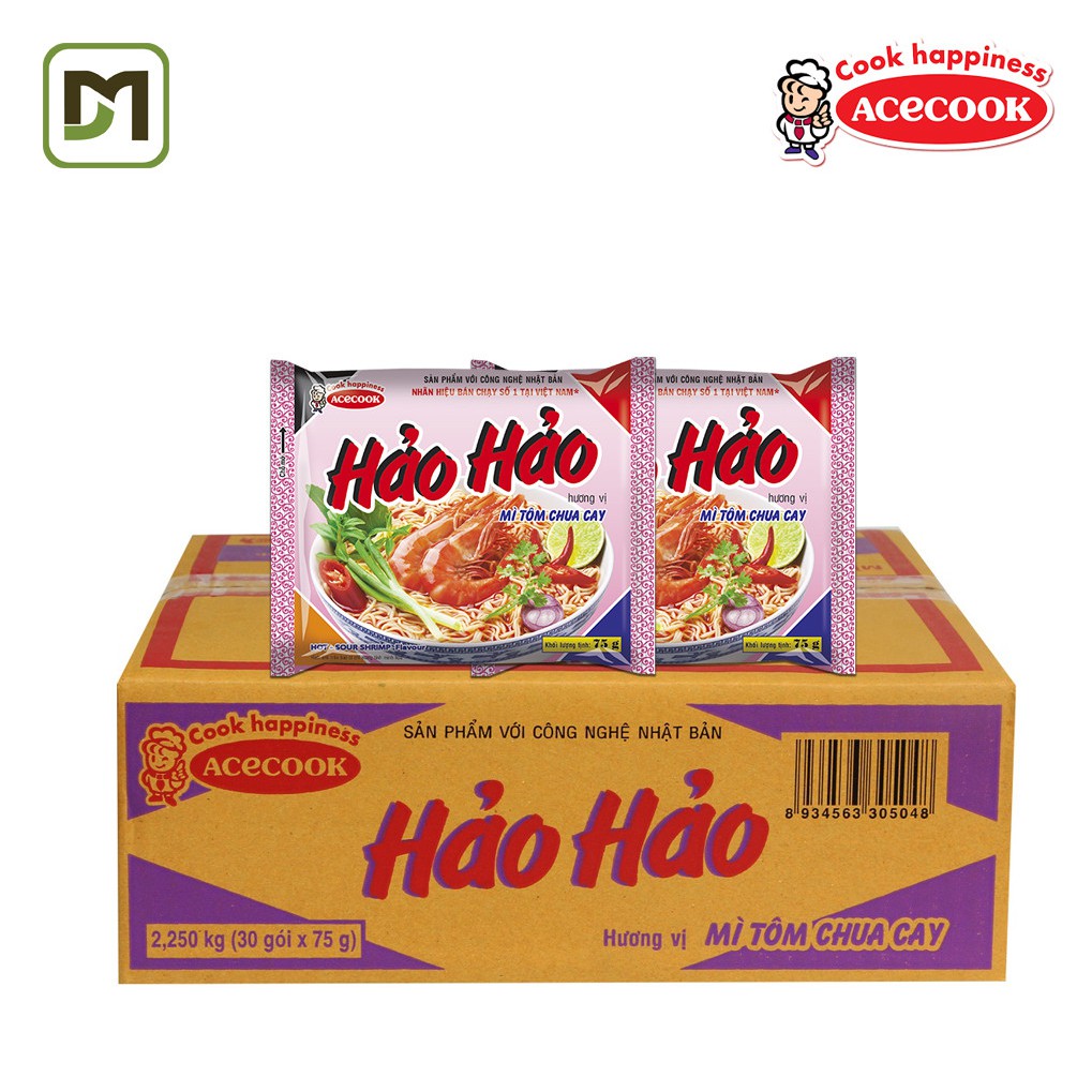 Mì tôm Hảo hảo vị mì tôm chua cay (thùng 30gx75g)