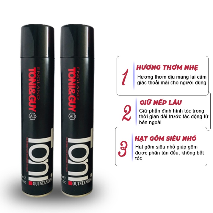 Gôm xịt tóc nam  Tony& Guy 320ml