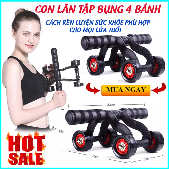 Con lăn tập bụng 4 bánh CAO CẤP