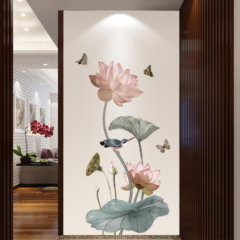 Decal dán tường bông sen nâu GS9382