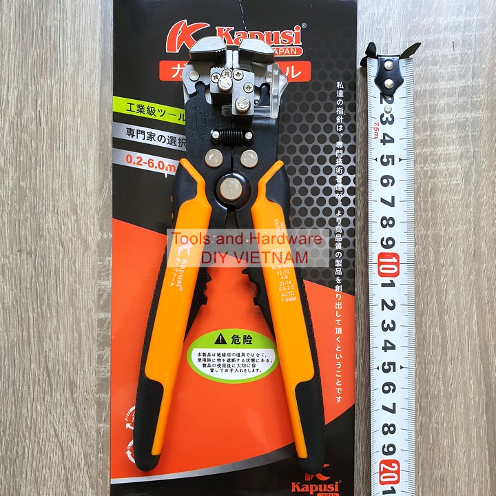 [Ảnh thật] [Chính hãng] Kìm tuốt dây điện tự động công nghiệp, bấm cos, cắt dây Kapusi Nhật Bản 8 inch/ 200mm, kìm đa năng 3 trong 1, hàm kẹp dây thép cao cấp Cr12MoV, kìm tuốt dây tự động thao tác nhanh, nhẹ nhàng