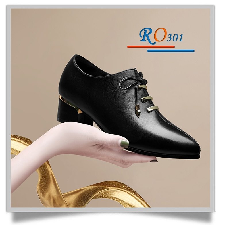 Giày bốt nữ cổ ngắn hàng hiệu Rosata RO301