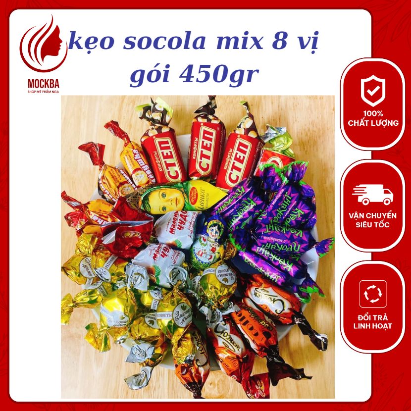 [DATE MỚI NHẤT] Kẹo Socola Mix 8 vị của Nga