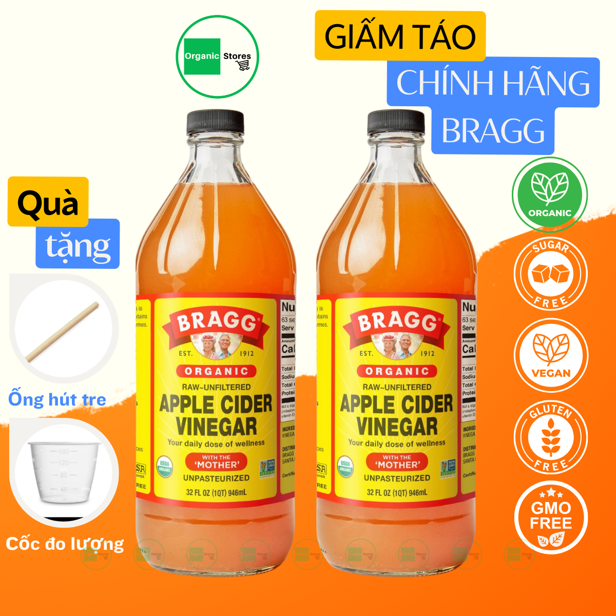 Bragg Organic apple vinegar 946ml-raw apple cider vinepar