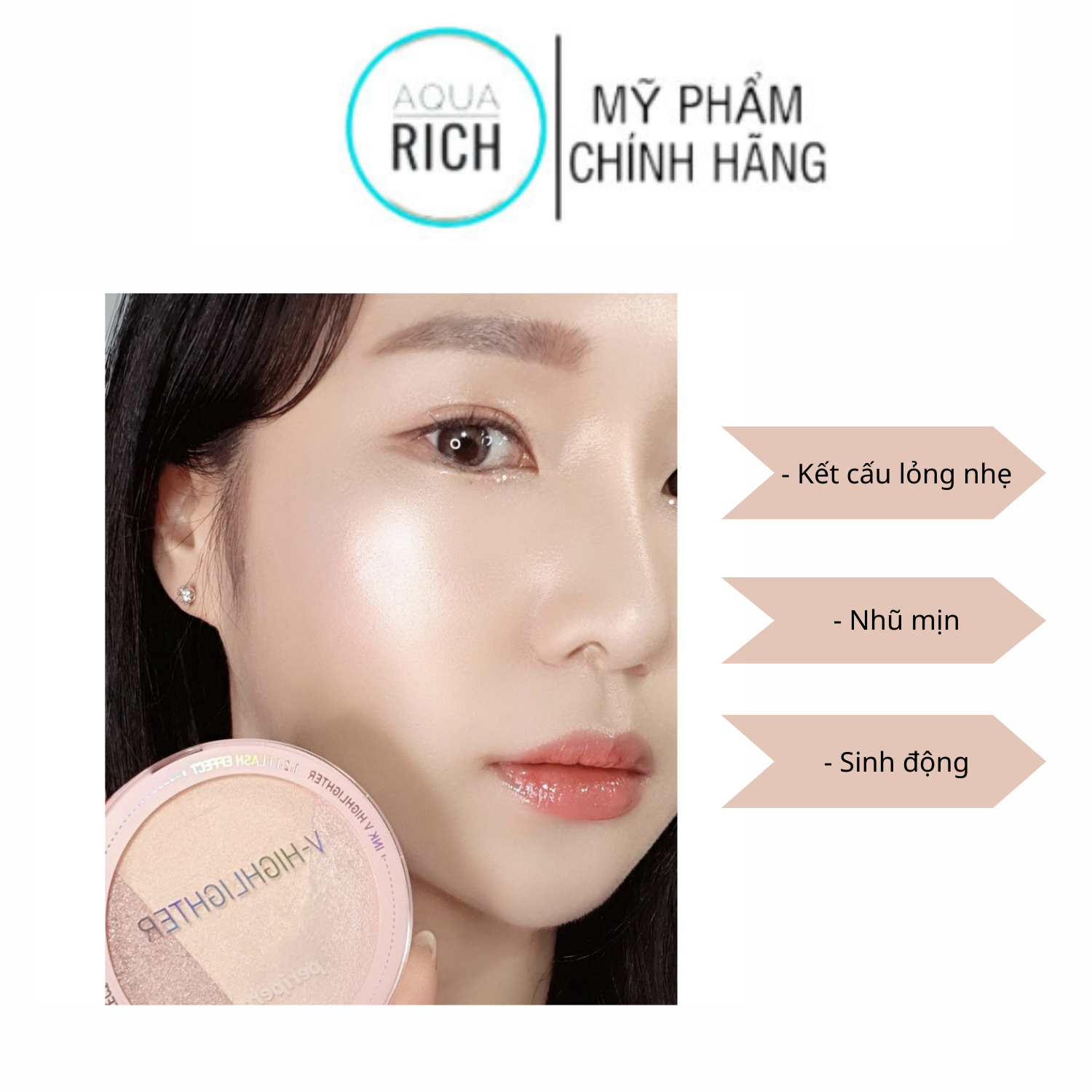Phấn Highlight Bắt Sáng PERIPERA Ink V-HIGHLIGHTER – 01 - GLAM