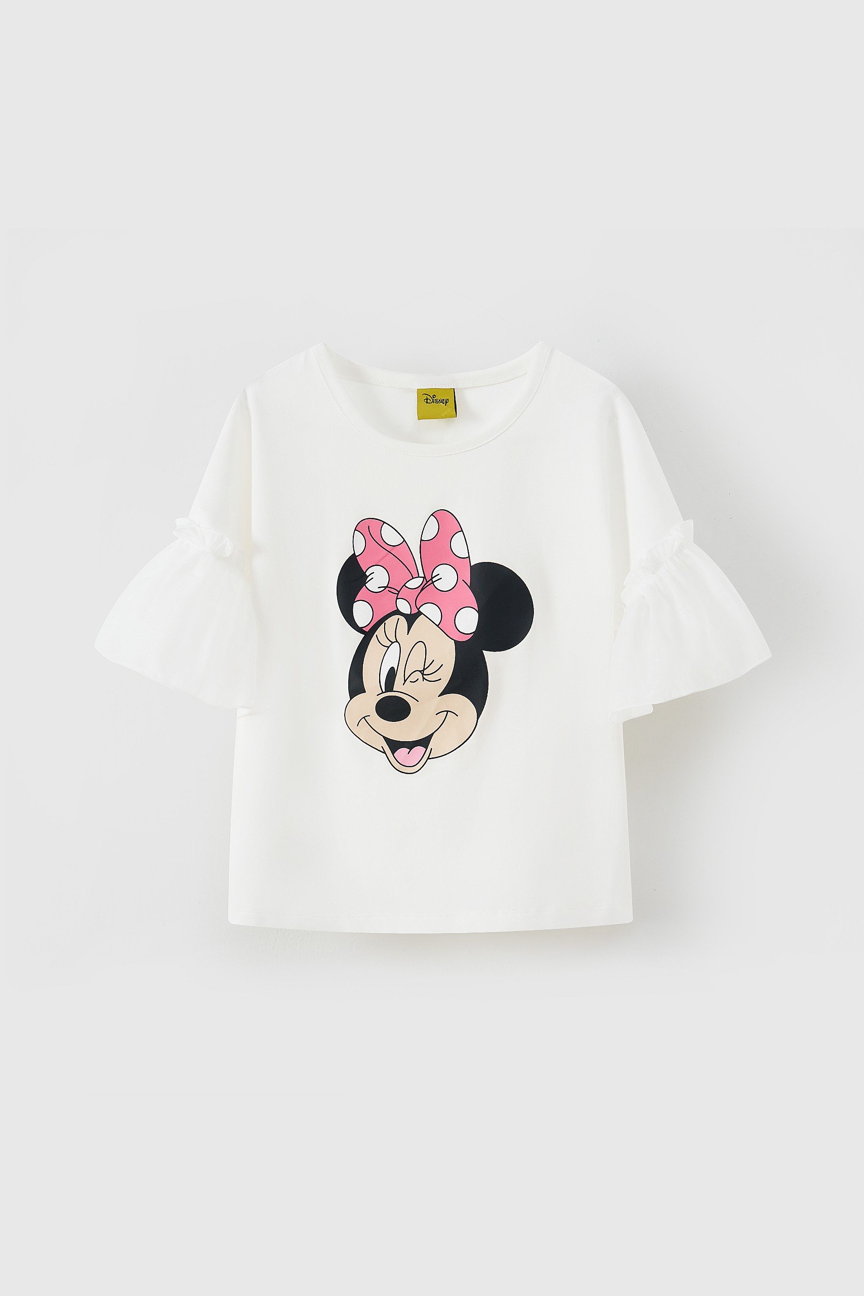 Áo thun ngắn tay bé gái Rabity áo thun minnie tay bồng tiểu thư cho bé gái áo thun phối voan bé gái Rabity 503003