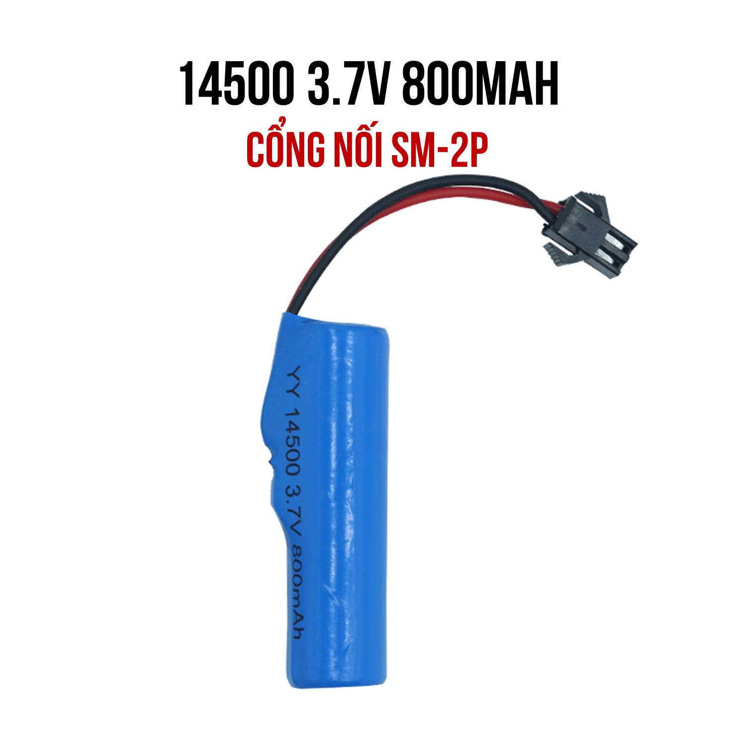 Pin Sạc Lithium 3.7V Cổng SM-2P 14500