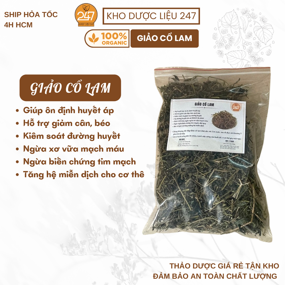 200g, 500g giảo cổ lam - hỗ trợ tiểu đường, huyết áp, giảm mỡ bụng, ngừa đột quỵ