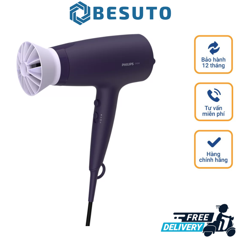 Philips series 3000 hair dryer bhd340/10, hair styling dryer, purple, luxurious design, 2100w powerful capacity, powerful ion system, 6 drying modes, cool drying mode, imported from germany, guaranteed ongoing 12 months
