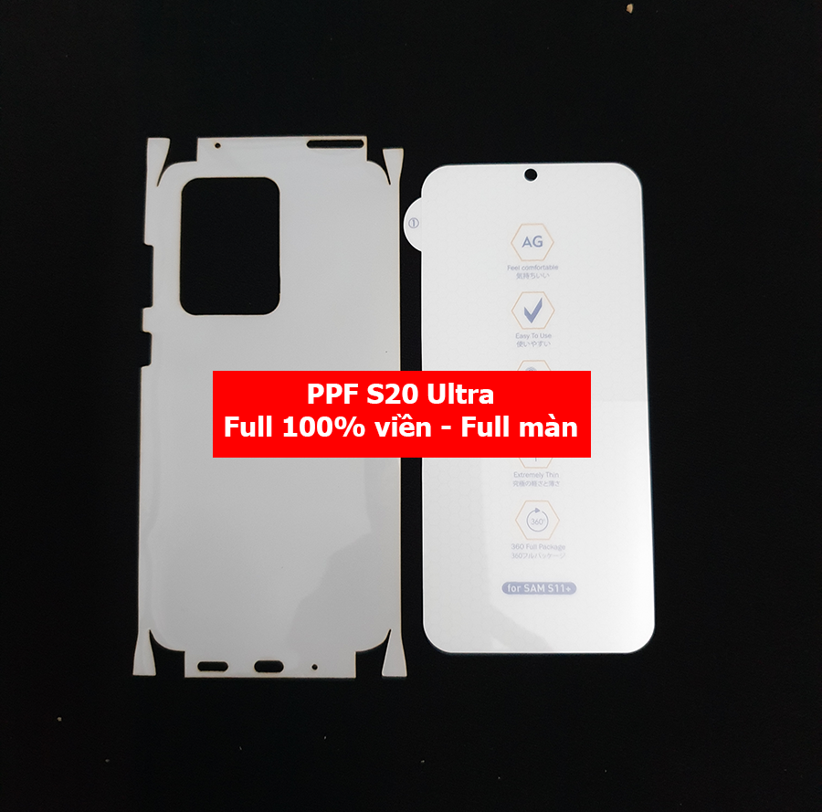 Combo PPF 2 mặt full viền chống xước Galaxy S20 Ultra