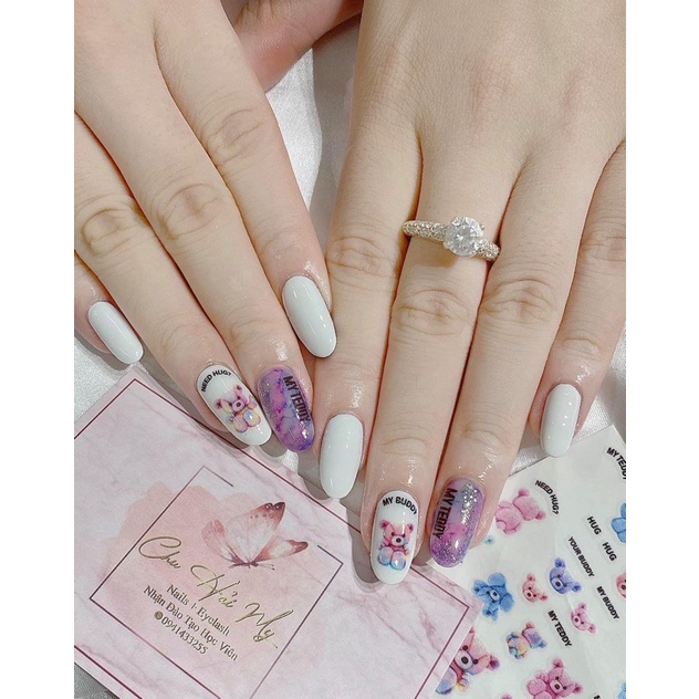 Sticker nail Gấu 1185 chăm sóc trang trí móng làm nail